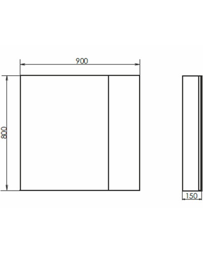 Зеркало со шкафом Comforty Порто 90 00-00009443 Дуб дымчатый