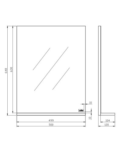 Зеркало белый глянец 50х64,8 см Cersanit Melar LU-MEL