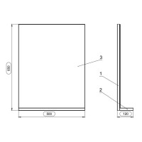 Зеркало ясень 50х65 см Cersanit Smart LU-SMA