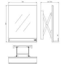 Зеркало ясень 50х65 см Cersanit Smart LS-SMA-sm