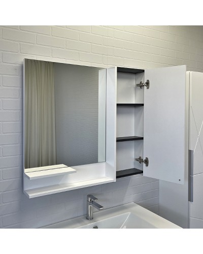 Зеркало со шкафом Comforty Мерано 90 R 00-00010664 Белое матовое
