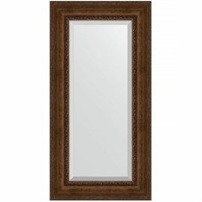 Зеркало Evoform Exclusive 122х62 BY 3507 с фацетом в багетной раме - Состаренная бронза с орнаментом 120 мм