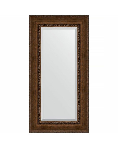 Зеркало Evoform Exclusive 122х62 BY 3507 с фацетом в багетной раме - Состаренная бронза с орнаментом 120 мм