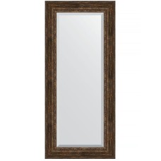 Зеркало Evoform Exclusive 162х72 BY 3586 с фацетом в багетной раме - Состаренное дерево с орнаментом 120 мм