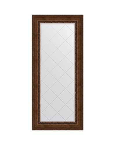 Зеркало Evoform Exclusive-G 162х72 BY 4171 с гравировкой в багетной раме - Состаренная бронза с орнаментом 120 мм