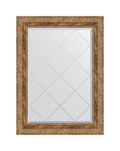 Зеркало Evoform Exclusive-G 87х65 BY 4101 с гравировкой в багетной раме - Виньетка античная бронза 85 мм