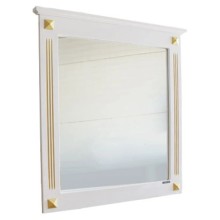 Зеркало 80,6х86,2 см белый глянец золотая патина Comforty Палермо 00004143814
