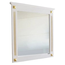 Зеркало 80,6х86,2 см белый глянец золотая патина Comforty Палермо 00004143814