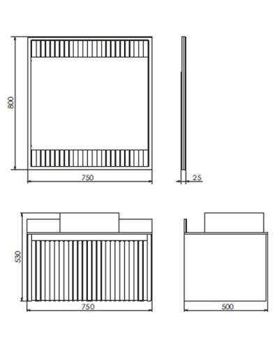 Зеркало Comforty Марсель 75 00-00012269 Белое