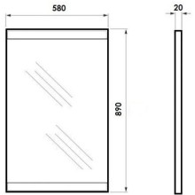 Зеркало 58х89 см венге Orange Корро Ko-55ZEV