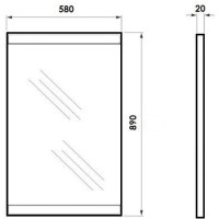 Зеркало 58х89 см белый Orange Корро Ko-55ZEW