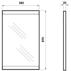 Зеркало 58х89 см белый Orange Корро Ko-55ZEW