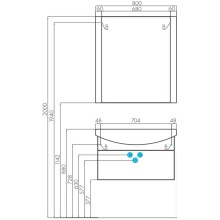 Зеркало 80х85,8 см темно-коричневый Акватон Ария 1A141902AA430