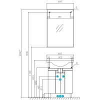 Зеркало 60х85 см Акватон Фиджи 1A179502FG010