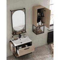 Зеркало 52х90 см дуб эндгрейн/черный Акватон Лофт Фабрик 1A242502LTDU0