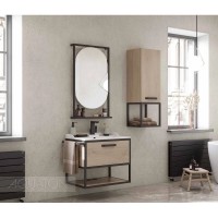 Зеркало 52х90 см дуб эндгрейн/черный Акватон Лофт Фабрик 1A242502LTDU0