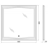 Зеркало 80х80 см BelBagno SPC-LNS-800-800-LED-TCH