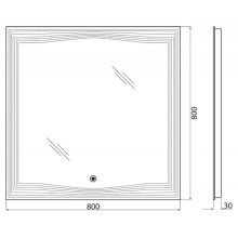 Зеркало 80х80 см BelBagno SPC-LNS-800-800-LED-TCH