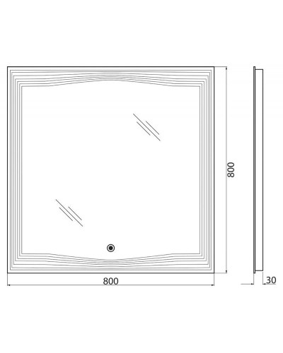 Зеркало 80х80 см BelBagno SPC-LNS-800-800-LED-TCH