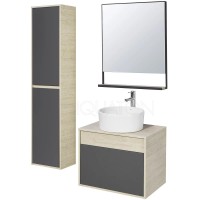 Зеркало 65х78,4 см дуб орегон/черный Акватон Лофт Урбан 1A254102LQX50