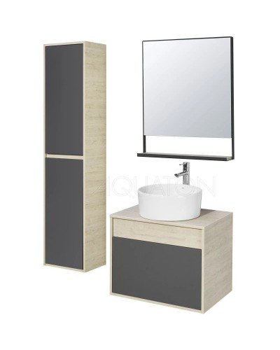 Зеркало 65х78,4 см дуб орегон/черный Акватон Лофт Урбан 1A254102LQX50