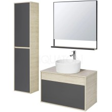 Зеркало 80х78,4 см дуб орегон/черный Акватон Лофт Урбан 1A247902LQX50