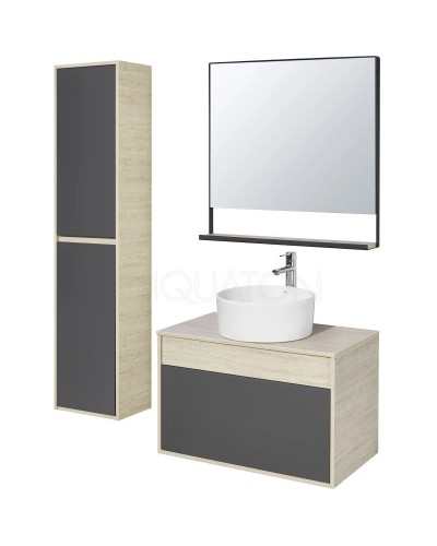 Зеркало 80х78,4 см дуб орегон/черный Акватон Лофт Урбан 1A247902LQX50