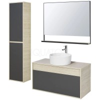 Зеркало 100х78,4 см дуб орегон/черный Акватон Лофт Урбан 1A248002LQX50