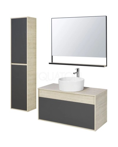 Зеркало 100х78,4 см дуб орегон/черный Акватон Лофт Урбан 1A248002LQX50