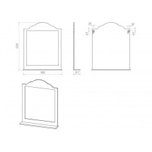 Roma - 90 Зеркало ясень патина со светильником