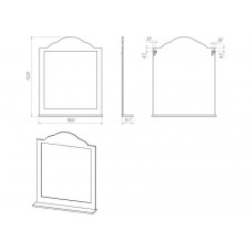 Roma - 90 Зеркало ясень патина со светильником
