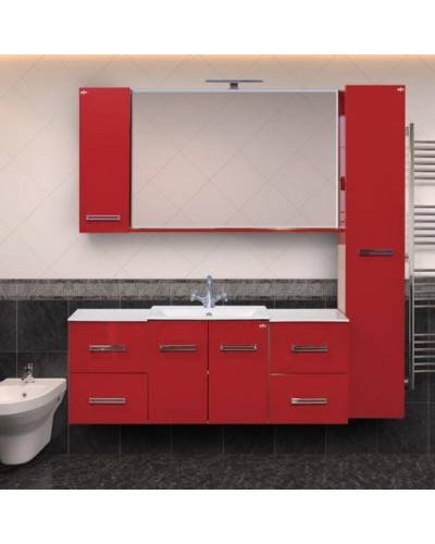 Атланта - 107 Зеркало с полочкой BL - 08G алый мак