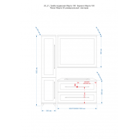 Марта -100 Зеркало голубое матовое