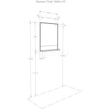 Зеркало 65х78,4 см дуб орегон/черный Акватон Лофт Урбан 1A254102LQX50