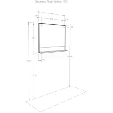 Зеркало 100х78,4 см дуб орегон/черный Акватон Лофт Урбан 1A248002LQX50