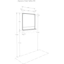 Зеркало 80х78,4 см дуб орегон/черный Акватон Лофт Урбан 1A247902LQX50
