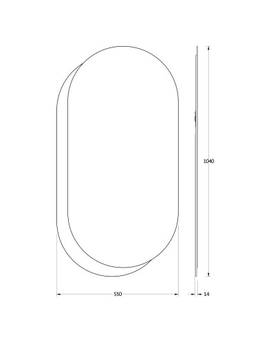 Зеркало 55х104 см графит Evoform Double BY 0312