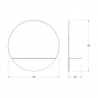 Зеркало 70х70 см черный Evoform Shadow BY 0562