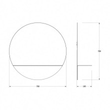 Зеркало 70х70 см черный Evoform Shadow BY 0562
