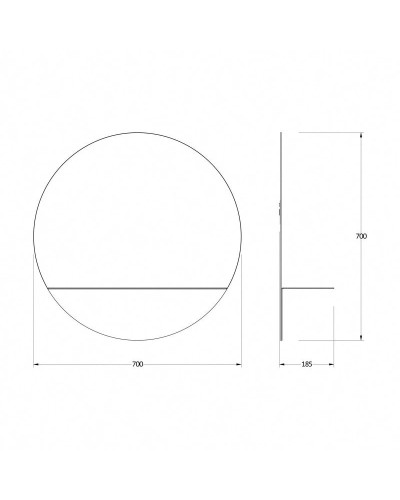 Зеркало 70х70 см черный Evoform Shadow BY 0562