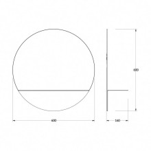 Зеркало 60х60 см черный Evoform Shadow BY 0561