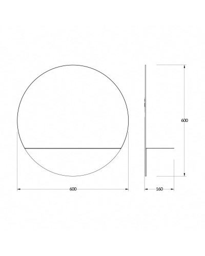 Зеркало 60х60 см черный Evoform Shadow BY 0561
