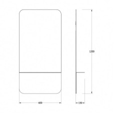 Зеркало 60х120 см черный Evoform Shadow BY 0553