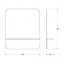 Зеркало 60х70 см черный Evoform Shadow BY 0552
