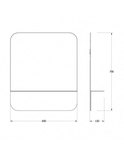 Зеркало 60х70 см черный Evoform Shadow BY 0552