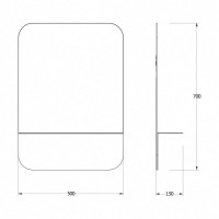 Зеркало 50х70 см черный Evoform Shadow BY 0551