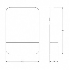 Зеркало 50х70 см черный Evoform Shadow BY 0551