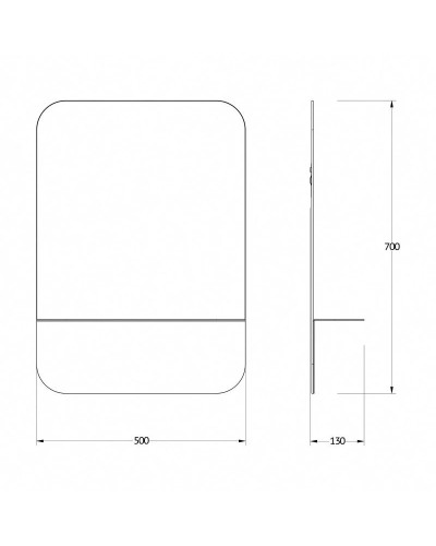 Зеркало 50х70 см черный Evoform Shadow BY 0551