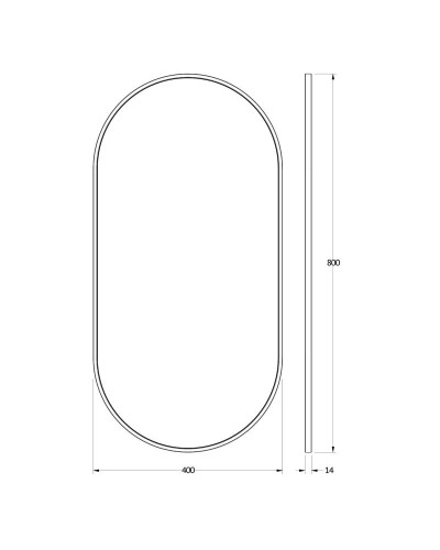 Зеркало 40х80 см черный Evoform Impressive BY 7503