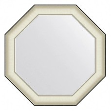 Зеркало 69х69 см белая кожа с хромом Evoform Octagon BY 7447